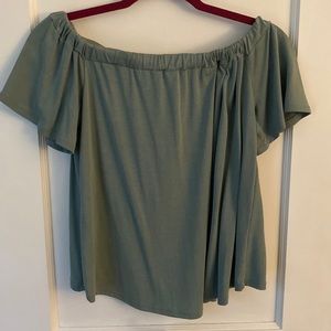 Jade Green-over the shoulder t-shirt-brand: Hummingbird
